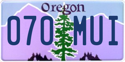 OR license plate 070MUI