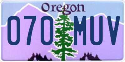 OR license plate 070MUV