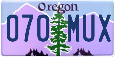 OR license plate 070MUX