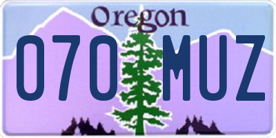 OR license plate 070MUZ
