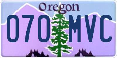 OR license plate 070MVC