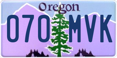 OR license plate 070MVK