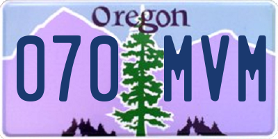 OR license plate 070MVM
