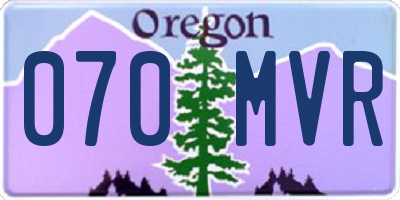 OR license plate 070MVR