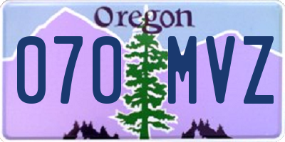OR license plate 070MVZ