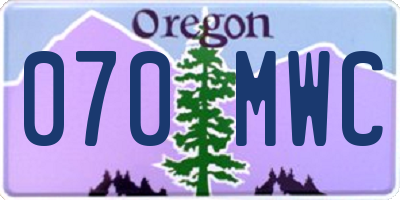 OR license plate 070MWC