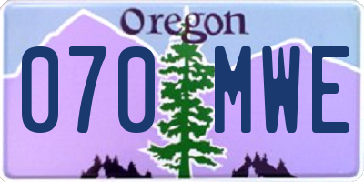 OR license plate 070MWE