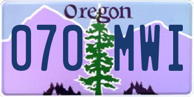OR license plate 070MWI