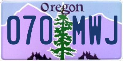 OR license plate 070MWJ