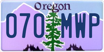 OR license plate 070MWP