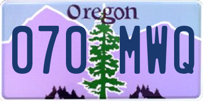 OR license plate 070MWQ