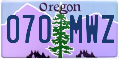 OR license plate 070MWZ