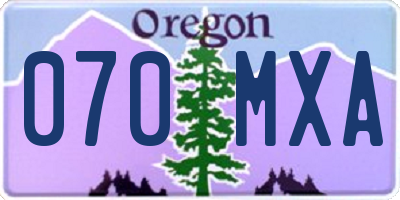 OR license plate 070MXA