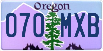 OR license plate 070MXB