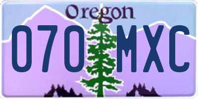 OR license plate 070MXC