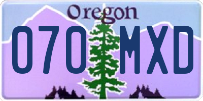 OR license plate 070MXD
