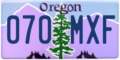 OR license plate 070MXF