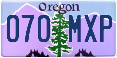 OR license plate 070MXP