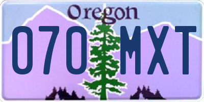 OR license plate 070MXT