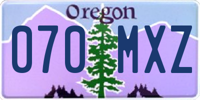 OR license plate 070MXZ