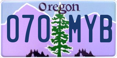 OR license plate 070MYB