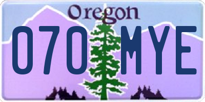 OR license plate 070MYE