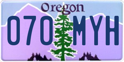 OR license plate 070MYH