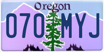 OR license plate 070MYJ