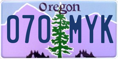 OR license plate 070MYK