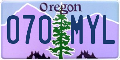 OR license plate 070MYL