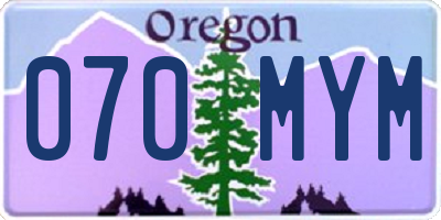OR license plate 070MYM
