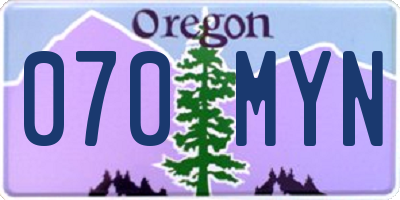 OR license plate 070MYN