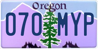 OR license plate 070MYP