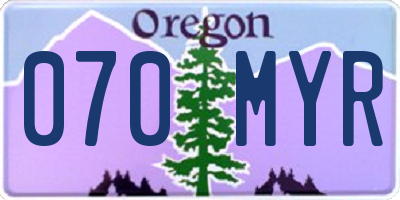OR license plate 070MYR