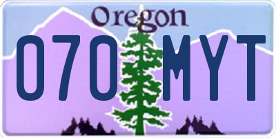 OR license plate 070MYT
