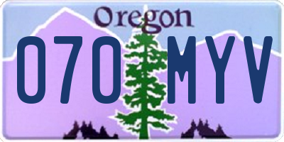 OR license plate 070MYV