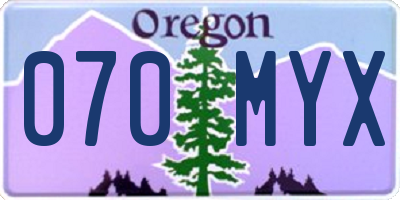 OR license plate 070MYX