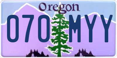 OR license plate 070MYY