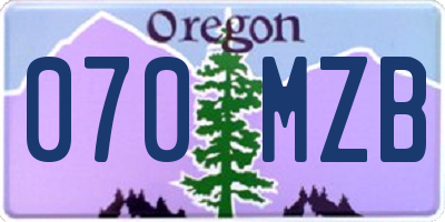OR license plate 070MZB