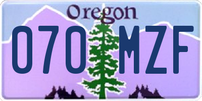 OR license plate 070MZF