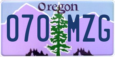 OR license plate 070MZG