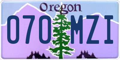 OR license plate 070MZI
