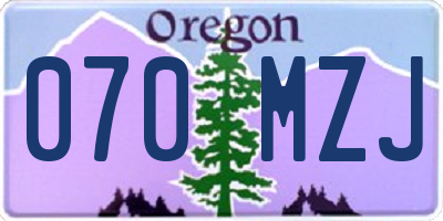 OR license plate 070MZJ