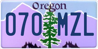 OR license plate 070MZL