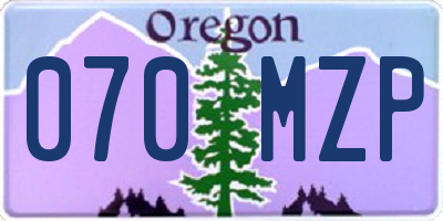 OR license plate 070MZP