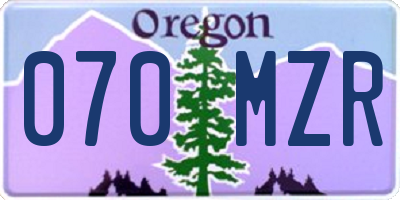 OR license plate 070MZR