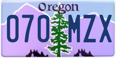 OR license plate 070MZX
