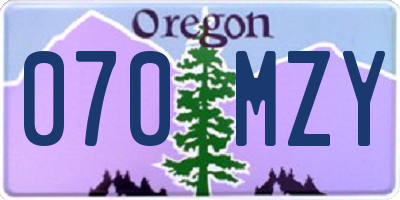 OR license plate 070MZY