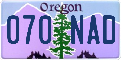 OR license plate 070NAD