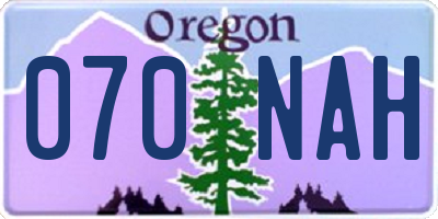 OR license plate 070NAH